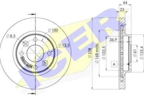 Диск гальмівний ICER 78BD3108-2