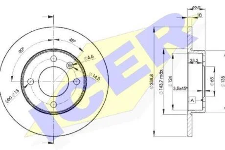 Диск гальмівний ICER 78BD3325-2