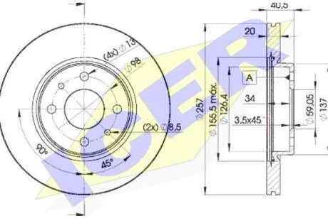Диск гальмівний ICER 78BD5056-2