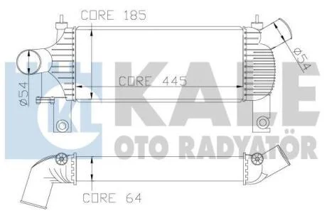 Інтеркулер Nissan Navara (07-), Pathfinder (05-) 2.5 dCi OTO RADYATOR Kale 342355