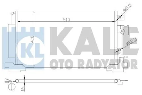 Радіатор кондиціонера Mitsubishi ASX, Lancer, Outlander II/Citroen C4 Aircross (07-) OTO RADYATOR Kale 381700