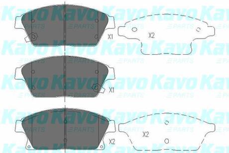 Комплект гальмівних колодок PARTS KAVO KBP-1014