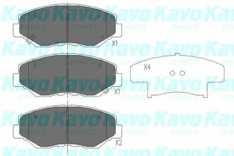 Комплект гальмівних колодок PARTS KAVO KBP-2034