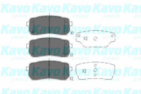 Комплект гальмівних колодок PARTS KAVO KBP-3026