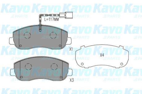 Комплект гальмівних колодок PARTS KAVO KBP-6616