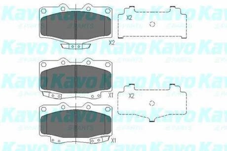 Комплект гальмівних колодок PARTS KAVO KBP-9004