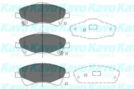 Комплект гальмівних колодок PARTS KAVO KBP-9103