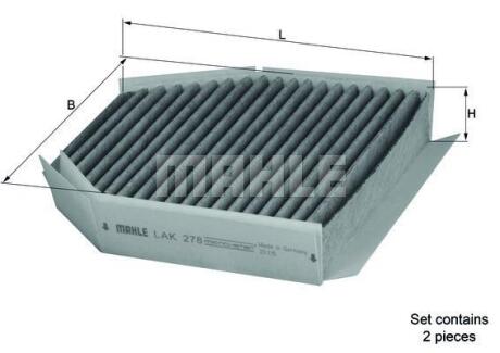 Фiльтр салону MAHLE / KNECHT LAK278/S