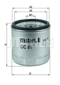 Масляний фiльтр MAHLE / KNECHT OC91D1