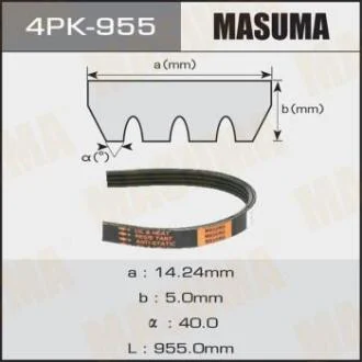Ремінь поліклінової (4PK-955) MASUMA 4PK955