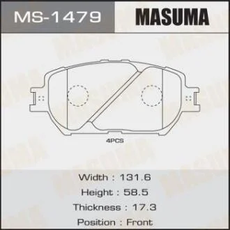 Колодки гальмівні передн (MS-1479) MASUMA MS1479