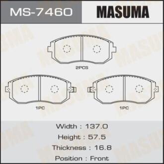 Колодки гальмівні передн Subaru Forester (01-14), Impreza (00-14), Legacy (02-14), XV (12-17) (MS-7460) MASUMA MS7460