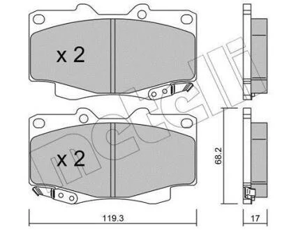 Комплект гальмівних колодок (дискових) Metelli 22-0129-1