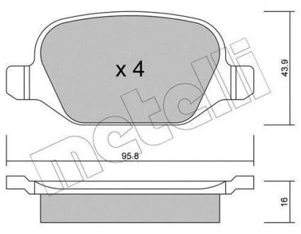 Комплект гальмівних колодок (дискових) Metelli 22-0324-1