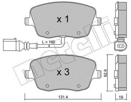 Комплект гальмівних колодок (дискових) Metelli 22-0547-1