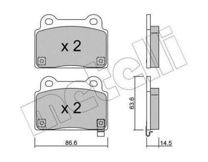 Комплект гальмівних колодок Metelli 22-0826-0
