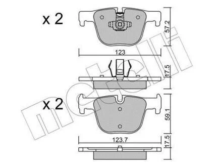 Комплект гальмівних колодок (дискових) Metelli 22-0963-0