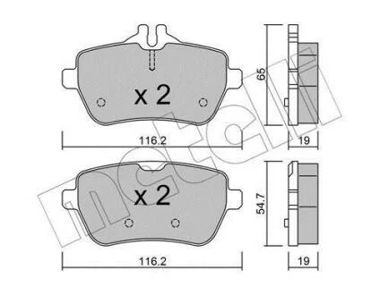 Комплект гальмівних колодок (дискових) Metelli 22-1022-0