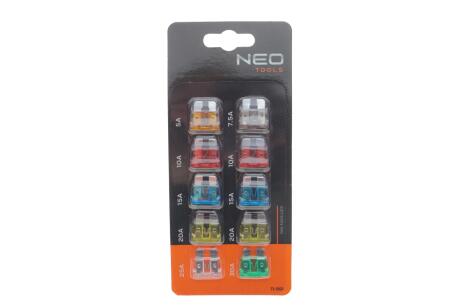 Набір запобіжників автомобільних, набір 10 шт. NEO TOOLS Neo-tools 11-991
