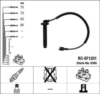 К-кт проводiв (RC-EF1201) SUBARU Forester "2,0 "97-05 NGK 0345