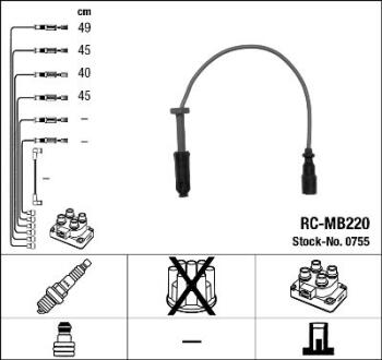 A_К-кт проводiв (RC-MB220) MB C-Class/E-Class "1,8-2,2 "93-01 NGK 0755