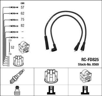 К-кт проводiв (RC-FD825) FORD OTOSAN/FORD/LOTUS Taunus/Sierra/Esprit "1,3-2,6 "69-96 NGK 8569