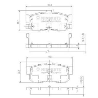 Гальмівні колодки NIPPARTS J3611034