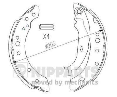 Гальмівні колодки NIPPARTS N3505043