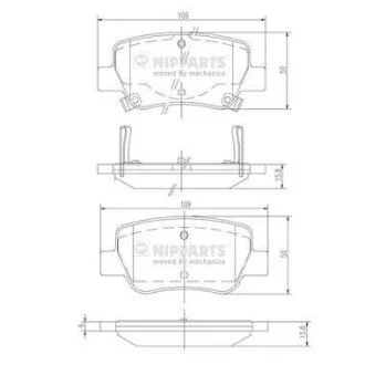 Гальмівні колодки NIPPARTS N3612042