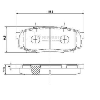 Гальмiвнi колодки дискові NIPPARTS N3612043