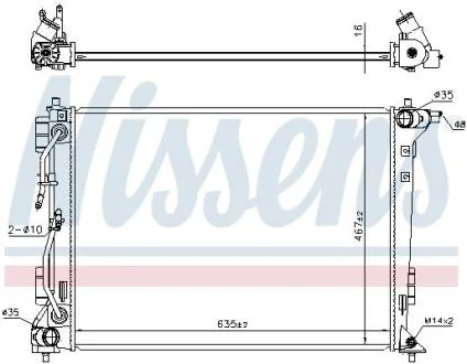 Радіатор охолодження HYUNDAI TUCSON / KIA SPORTAGE (2015) NISSENS 606604