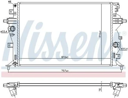 Радіатор охолодження HYUNDAI IONIQ / KIA NIRO NISSENS 606607