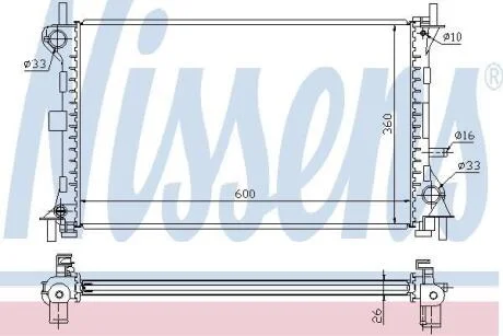 Радіатор охолодження FORD FOCUS I (CAK) (98-) NISSENS 62052