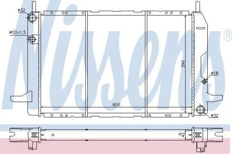Радіатор охолодження FORD Scorpio (GAE, GGE) NISSENS 62213