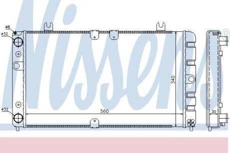 Радіатор вод. охолодження ВАЗ 1118 КАЛИНА NISSENS 623554