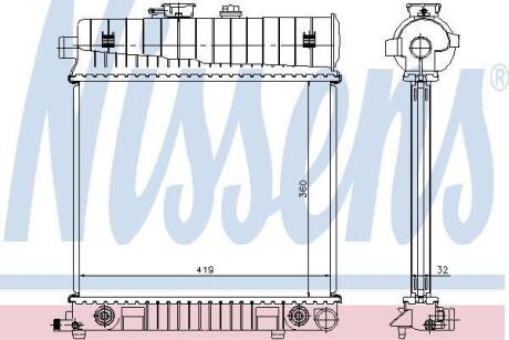 Радіатор охолодження MERCEDES C-CLASS W202 (93-) NISSENS 62708A