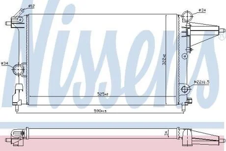 Радіатор охолодження OPEL VECTRA A (88-) 1.4/1.6i NISSENS 632231