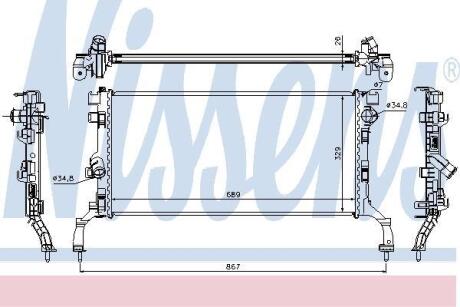 Радіатор охолодження RENAULT LAGUNA III (07-) NISSENS 637604