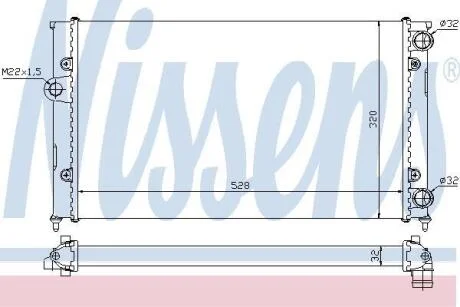 Радіатор охолодження VW GOLF III (91-) 1.8i NISSENS 651941