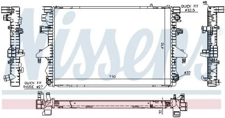 Радіатор охолодження VW TRANSPORTER T5 (03-) 2.5 TDi NISSENS 65283A
