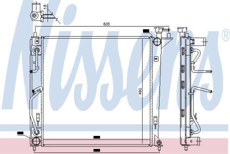 Радіатор охолодження HYUNDAI TUCSON / KIA SPORTAGE III (09-) (ст. номер 675022) NISSENS 66763