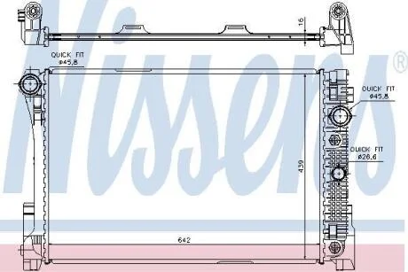 Радіатор охолодження MERCEDES C-CLASS W 204 (07-) C 180 KOMPRESSOR NISSENS 67161