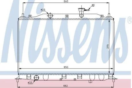 Радіатор охолодження HYUNDAI ACCENT (MC) (05-) 1.4-1.6 MT NISSENS 67509