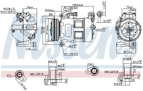 Компресор кондиціонера VOLVO XC60 I (2009) XC60 2.4 D5 NISSENS 890062