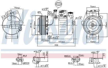 Компресор кондицiонера NISSENS 890115