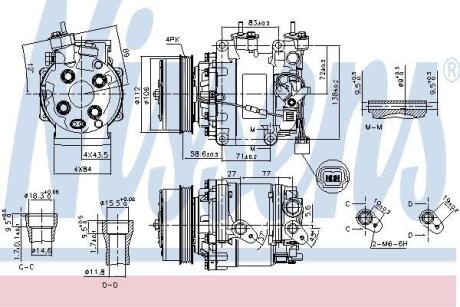 Компресор кондицiонера NISSENS 890155