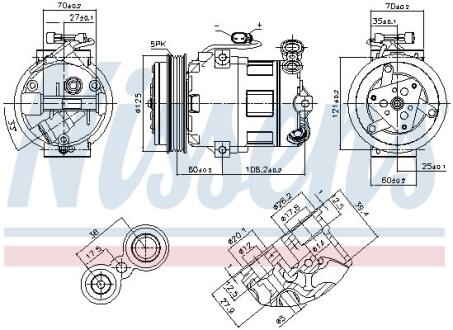 Компресор кондицiонера NISSENS 890185