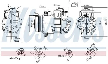 Компресор кондиціонера VW CRAFTER 28 (2006) NISSENS 890412