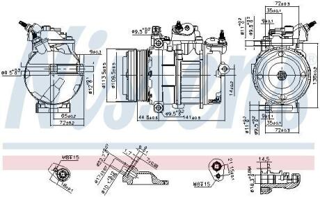 Компресор кондиціонера FORD C-MAX/ FOCUS/ MONDEO NISSENS 890419