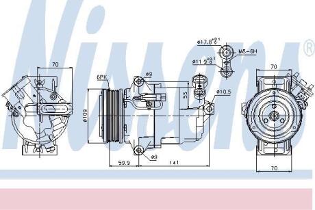 Компресор кондицiонера NISSENS 89041